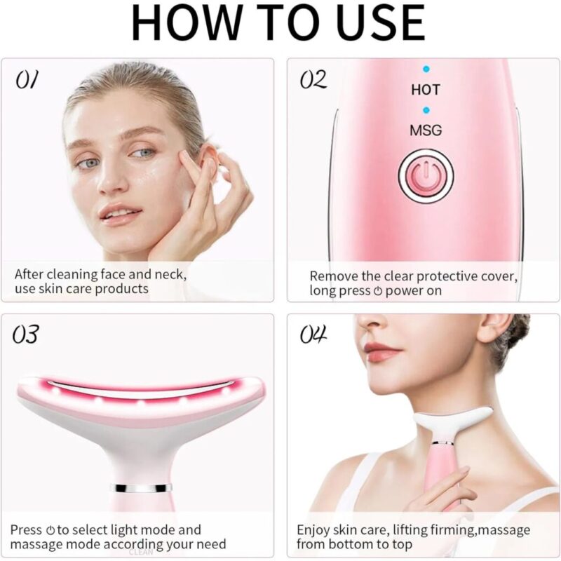 3-in-1 Facial Lamp; Neck Massager – Sculpting Tool with Heat Lamp - Image 3