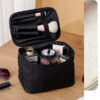 Black Premium Travel Makeup Bag – Large Capacity, Waterproof & Portable Organize