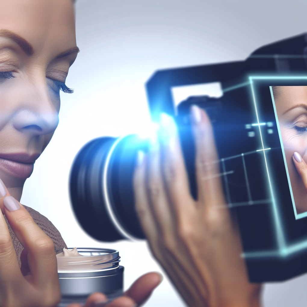 A woman applying natural skincare products.