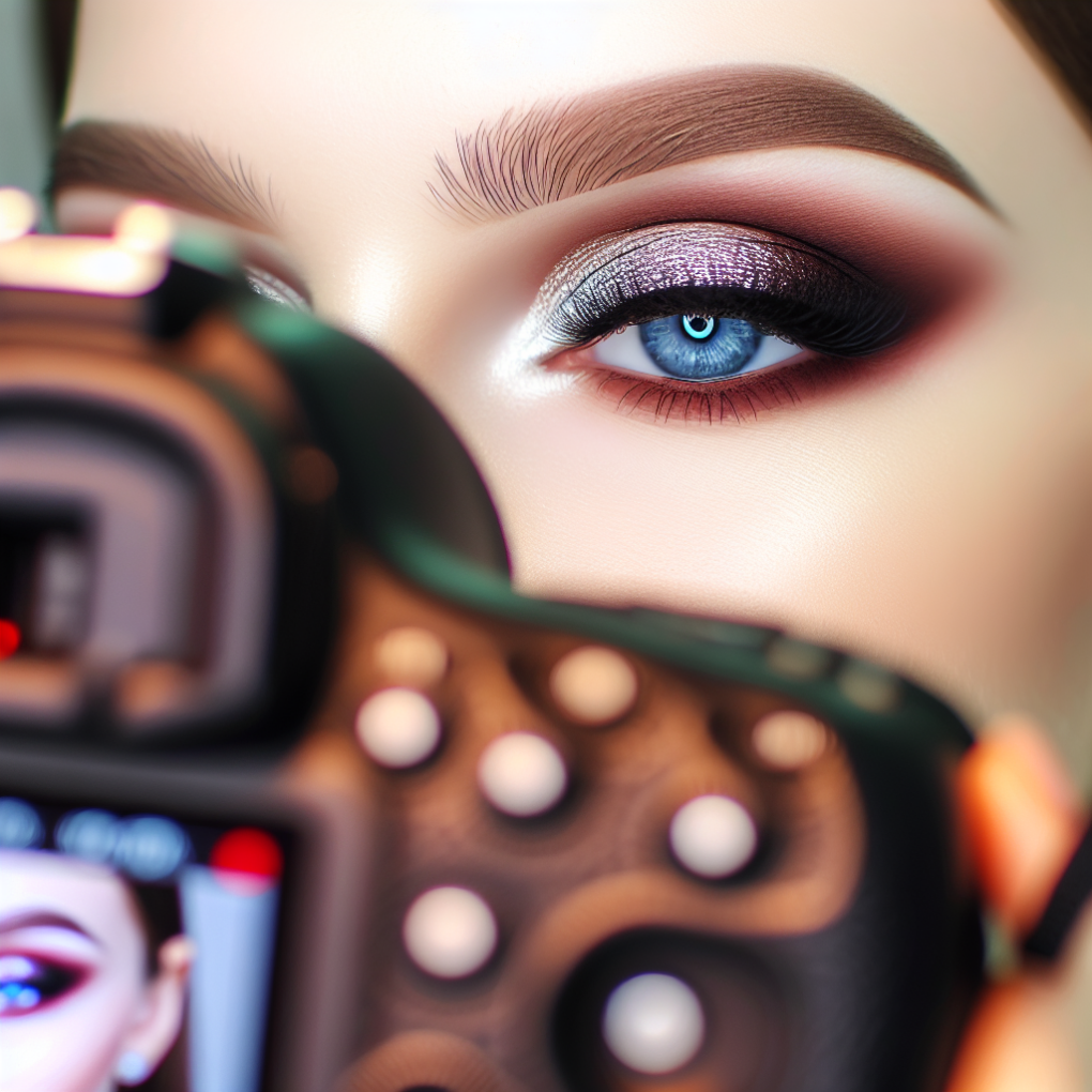 Close-up of flawless hooded eye makeup.