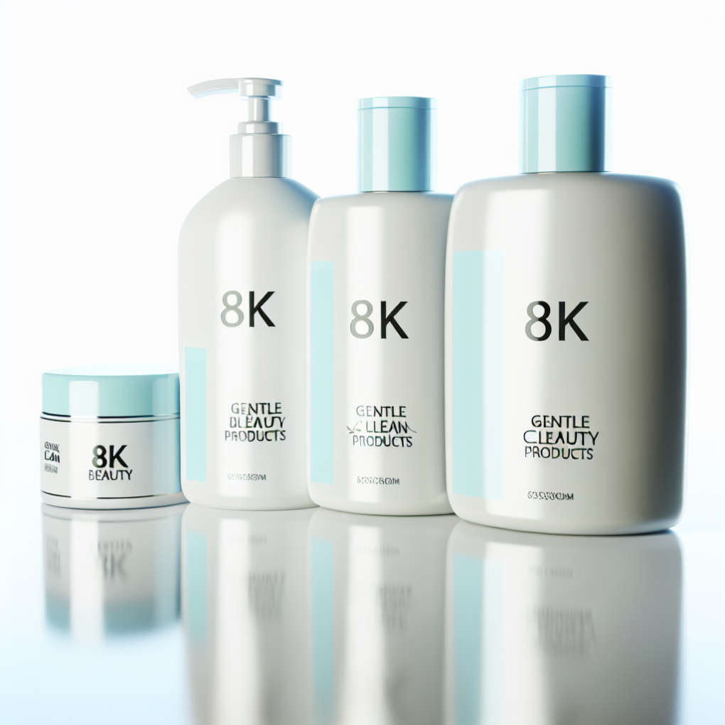 Close-up of gentle clean beauty products.