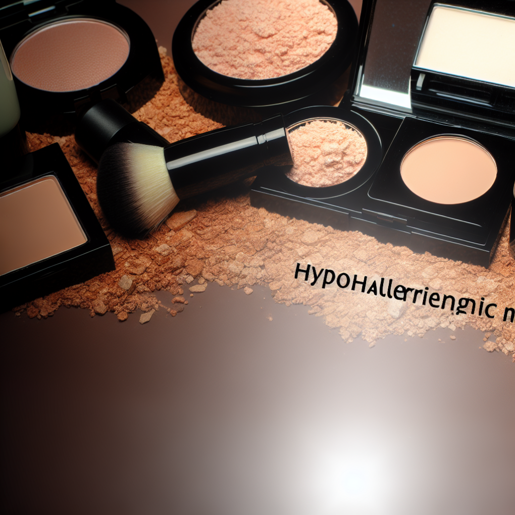 Close-up of hypoallergenic makeup products.