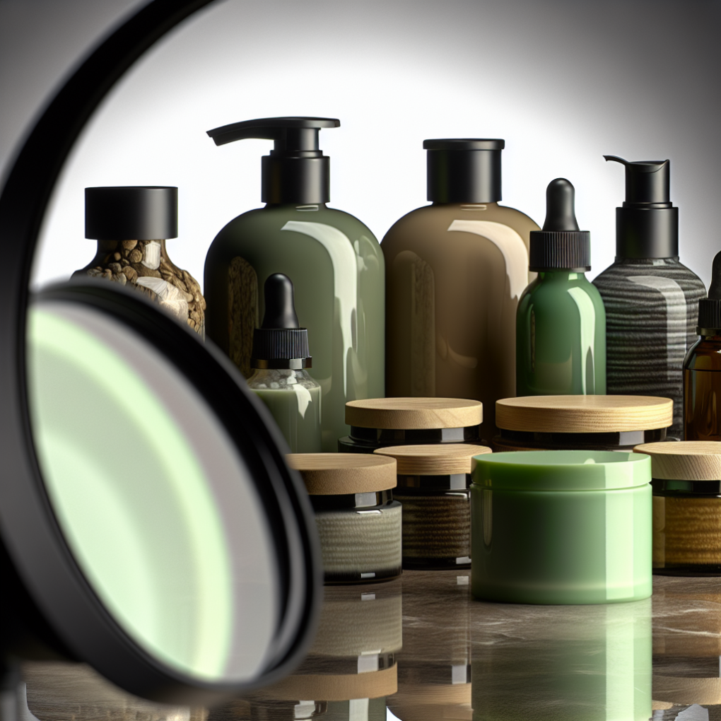 Various sustainable beauty products on display.